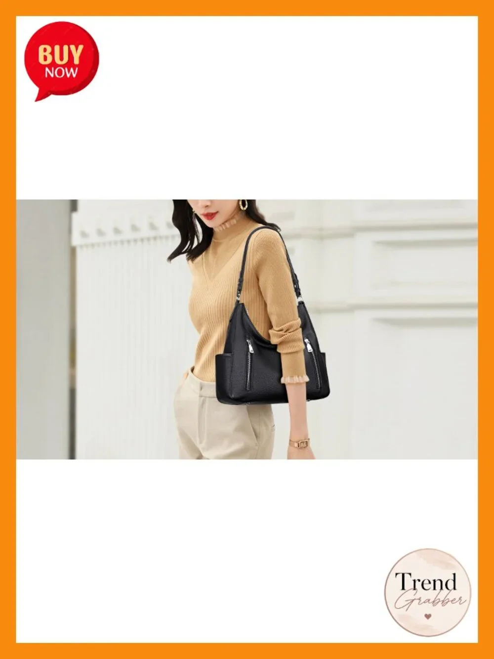 Genuine Leather Hobo Shoulder Bag Crossbody with Pockets